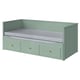 HEMNES Daybed con 3 cajones y 2 colchones, verde grisáceo/Ågotnes Firme, 80x200 cm