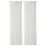 HILJA Cortinas, 1 par, blanco/con cinta de fruncir, 145x250 cm
