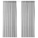 HILJA Cortinas, 1 par, gris/con cinta de fruncir, 145x250 cm