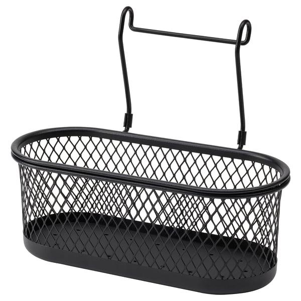 HULTARP Contenedor, negro/Malla, 31x16 cm