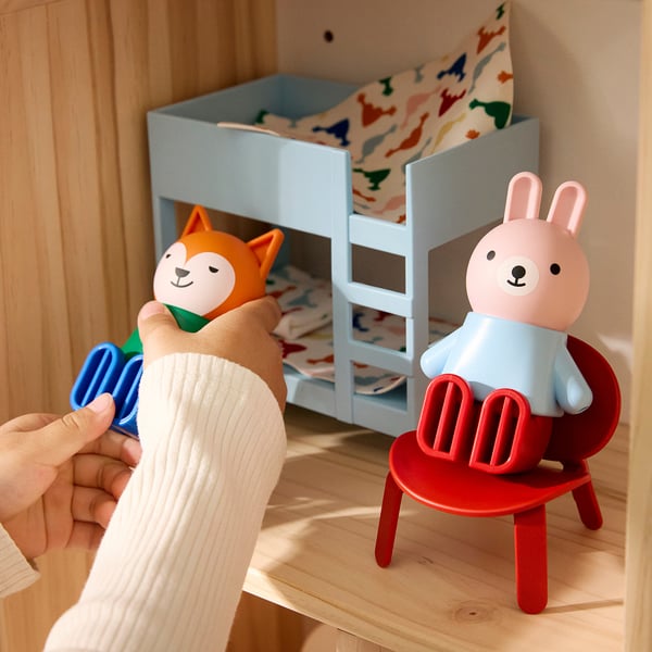 HUSET Muebles+ figuras casas muñecas, dormitorio/baño multicolor