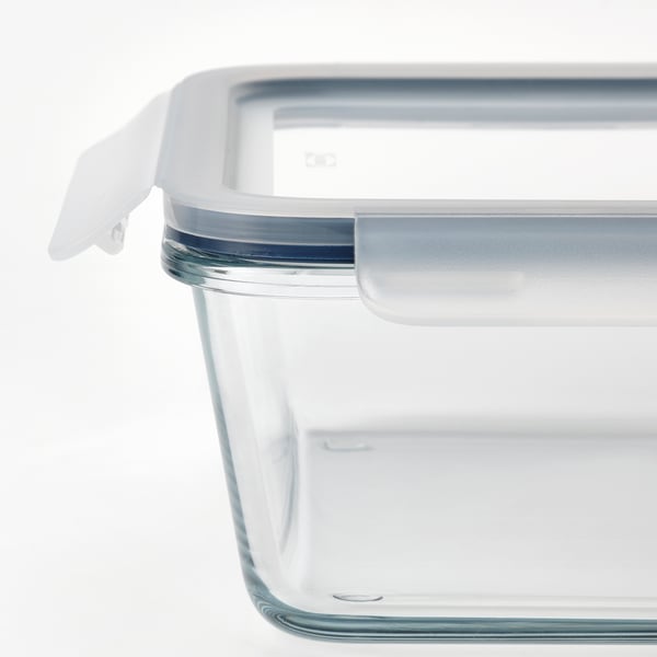 IKEA 365+ Contenedor de alimentos con tapa, Cuadrado/Vidrio, 600 ml