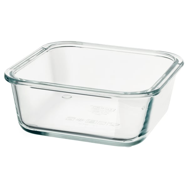 IKEA 365+ Contenedor de alimentos, Cuadrado/Vidrio, 600 ml