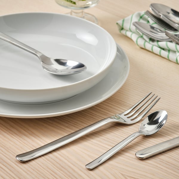 IKEA 365+ Set cubiertos, 24 piezas, Acero inoxidable