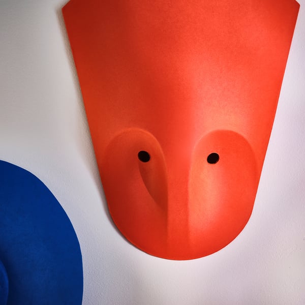 IKEA PS 2026 Adorno pared, juego 3, rosado rojo/azul