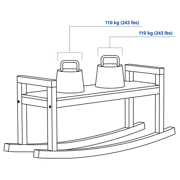 IKEA PS 2026 Banca, pino barniz transparente, 127 cm