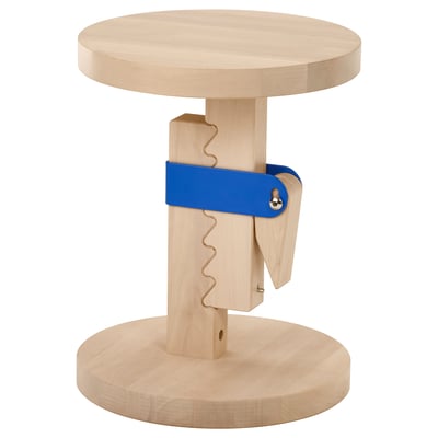 IKEA PS 2026 Butaco, Altura ajustable abedul/barniz transparente azul