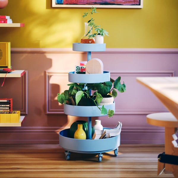 IKEA PS 2026 Carrito, azul, 89x48 cm