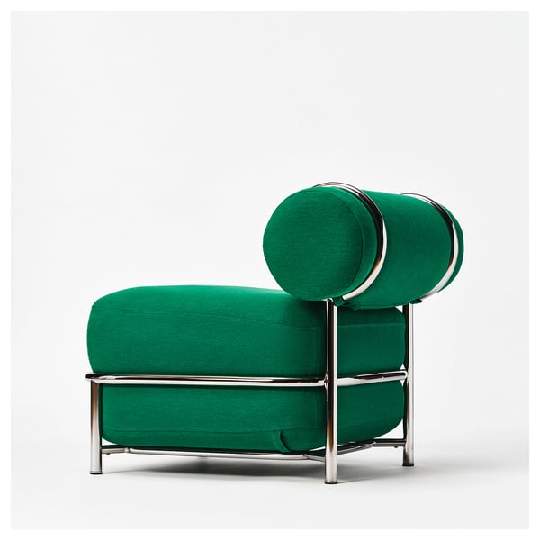 IKEA PS 2026 Silla, con cojín inflable/respaldo/Knäbäck verde