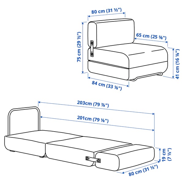 IKEA PS 2026 Sillón cama, Skiftebo gris beige
