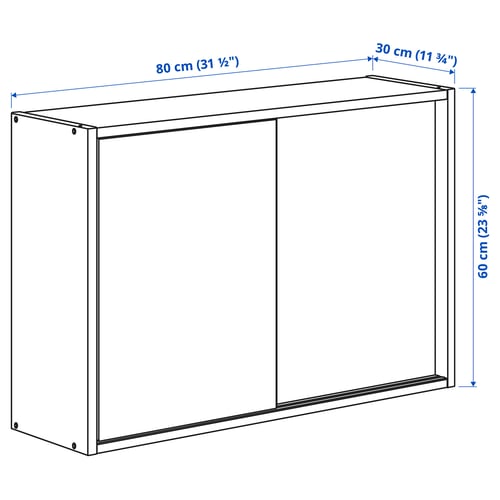 IVAR Mueble con puertas corredizas, pino, 80x30x60 cm