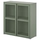 IVAR Mueble con puertas, verde grisáceo Rejilla, 80x83 cm