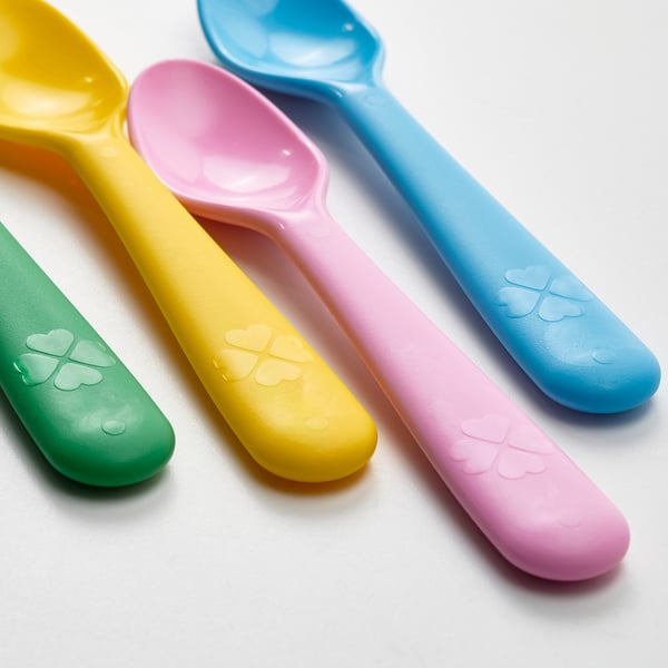 KALAS Set de 4 cucharas infantiles, colores variados/Edición limitada