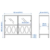 KALKNÄS Mueble con puertas corredizas, blanco, 121x43x98 cm