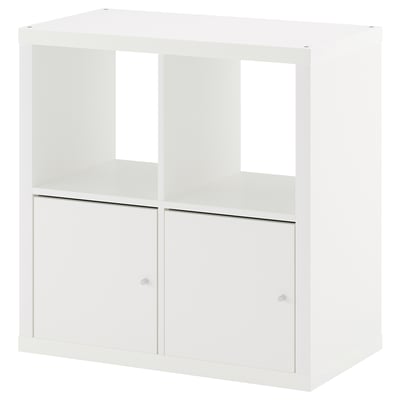 KALLAX Estantería con puertas, blanco, 77x77 cm
