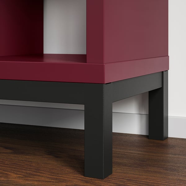 KALLAX Estantería con soporte, café rojizo/negro, 77x39x164 cm