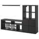 KALLAX / LACK Mueble TV, negro con café, 224x39x147 cm