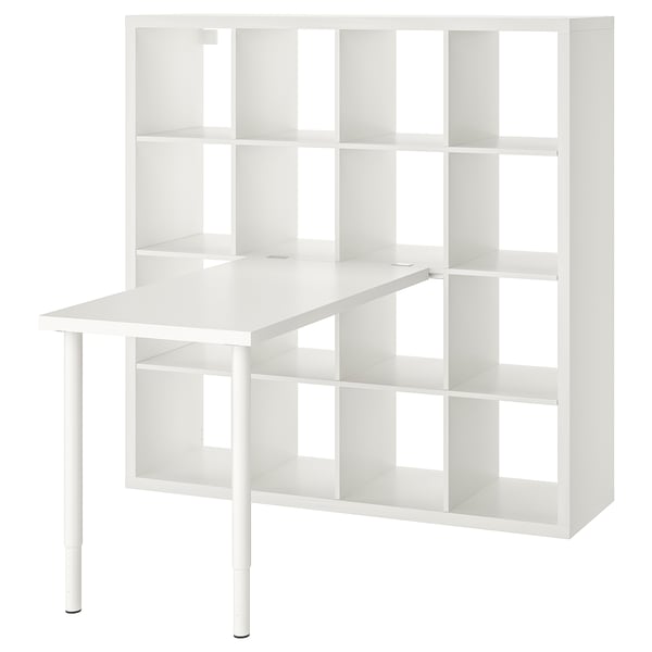 KALLAX / LINNMON Combinación escritorio, blanco, 147x139x147 cm