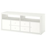 KALLAX Mueble TV, blanco, 147x39x60 cm