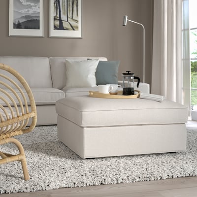 KIVIK Apoyapies con almacenaje, Tresund beige claro