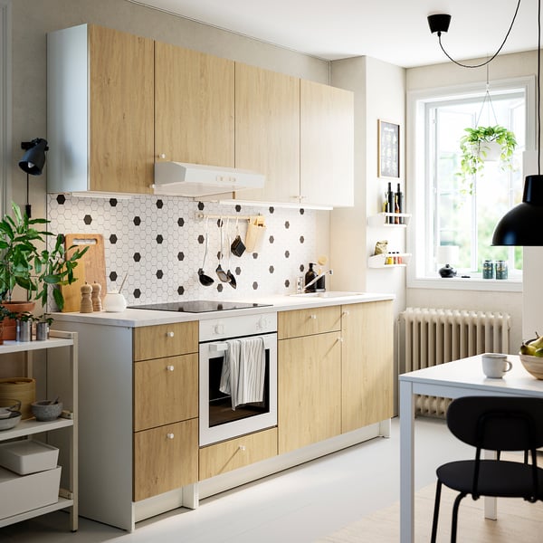 KNOXHULT Cocina, Efecto roble, 220x61x220 cm