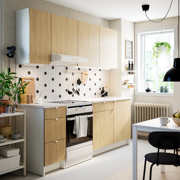 KNOXHULT Cocina, Efecto roble, 220x61x220 cm