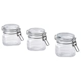 KÖSSEBÄR Contenedor de alimentos con tapa, vidrio incoloro, 13 cl
