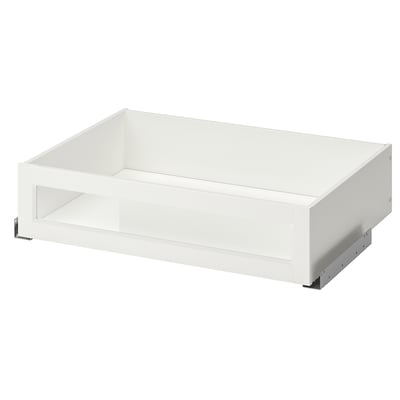 KOMPLEMENT Cajón frente enmarcado vidrio, blanco, 75x58 cm