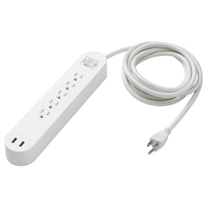 KOPPLA Multitoma 5 salidas y 2 puertos USB, blanco, 3.0 m