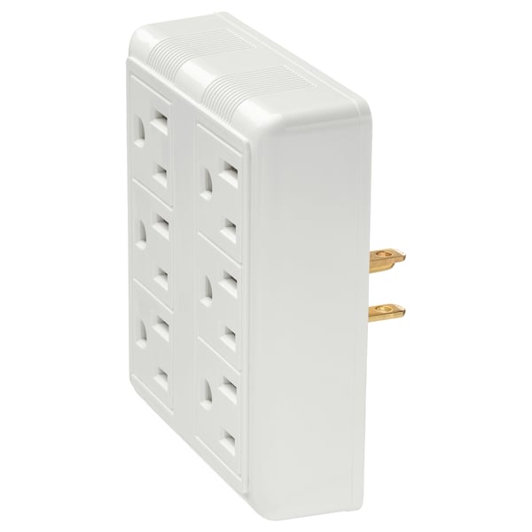KOPPLA Multitoma de pared de 6 salidas, Con toma de tierra blanco