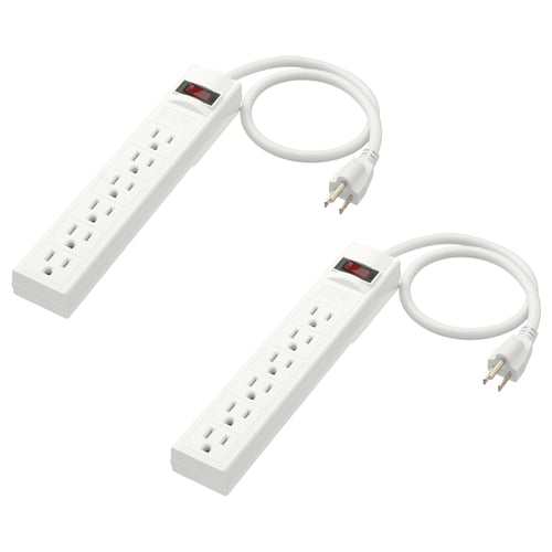 KOPPLA Multitomas 6 salidas + interruptor, Con toma de tierra blanco, 0.5 m