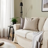 KORALLBUSKE Funda de cojín, beige blanco/a rayas, 50x50 cm