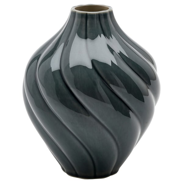 KORNSPARV Florero, azul grisáceo, 22 cm