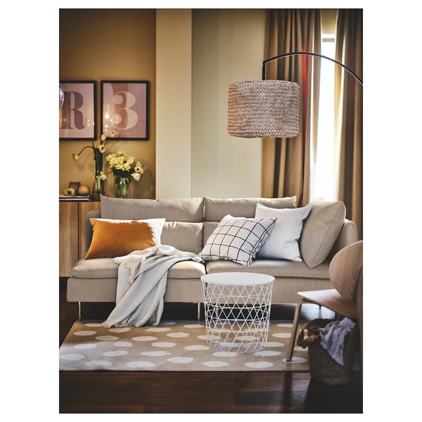 KVISTBRO Mesa auxiliar con almacenaje, blanco, 44 cm