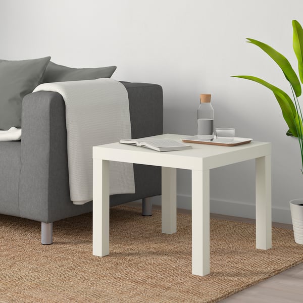 LACK Mesa auxiliar lateral, blanco, 55x55 cm