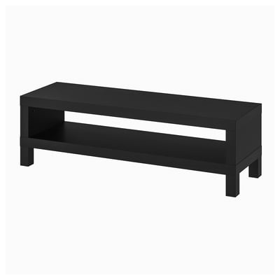 LACK Mueble TV, negro con café, 120x35x36 cm