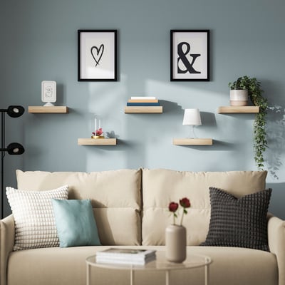 LACK Repisa de pared, Efecto roble tinte blanco, 30x26 cm