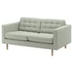 LANDSKRONA Sofá 2 puestos, Gunnared verde claro con madera