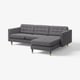 LANDSKRONA Sofá 3 puestos, Con chaiselongue/Gunnared gris oscuro con madera