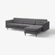 LANDSKRONA Sofá 4 puestos, Con chaiselongue/Gunnared gris oscuro con metal