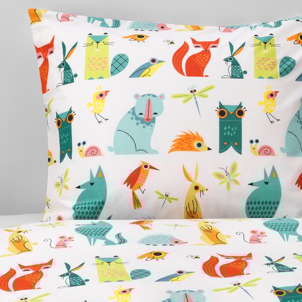 LATTJO Funda de plumón y funda almohada, Tela de peluche/multicolor, 150x200/50x80 cm