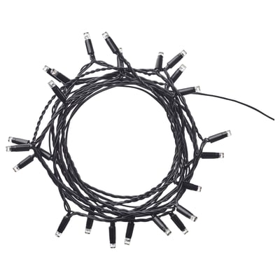 LEDLJUS Guirnalda de luces LED 24 bombillas, exterior negro