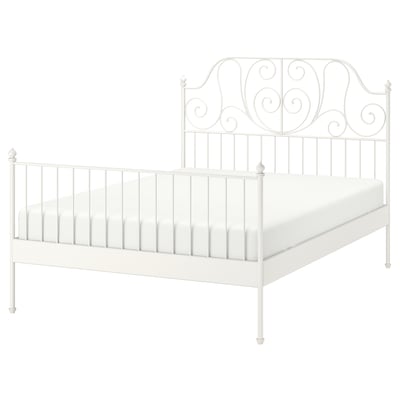 LEIRVIK Estructura de cama, blanco/Luröy, 160x200 cm