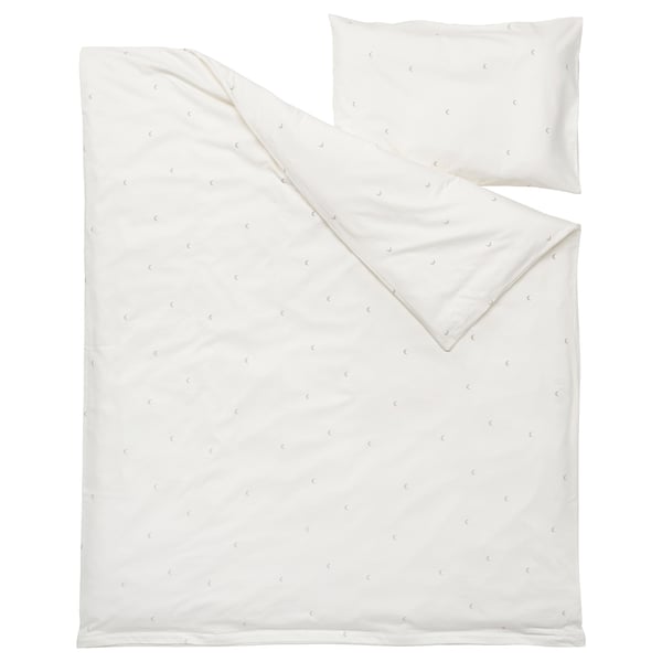 LENAST Funda plumón y funda almohada cuna, blanco, 110x125/35x55 cm