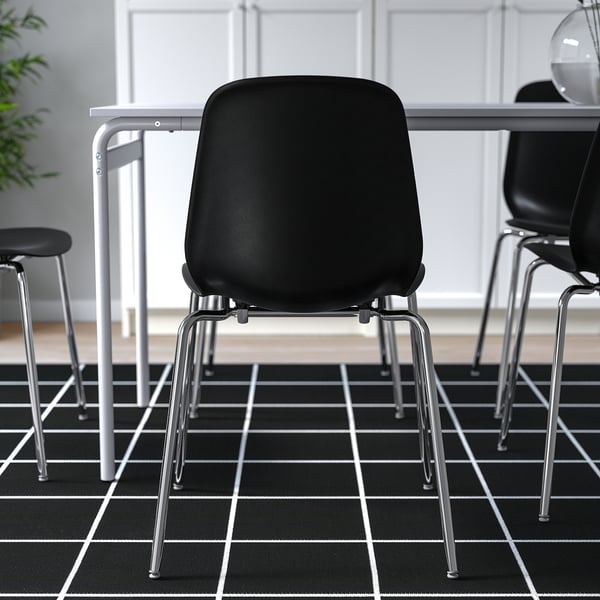 LIDÅS Silla, negro/Sefast cromado