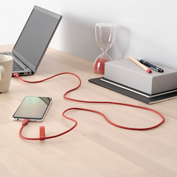 LILLHULT Cable USB-A a Lightning®, rojo, 1.5 m