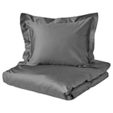 LUKTJASMIN Funda de plumón y funda almohada, gris oscuro, 150x200/50x60 cm