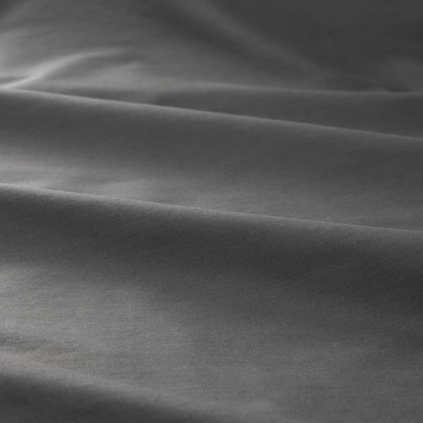 LUKTJASMIN Funda de plumón y funda almohada, gris oscuro, 150x200/50x60 cm