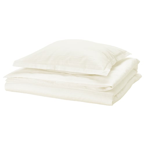 LUKTVICKER Funda de plumón y funda almohada, blanco, 150x200/50x60 cm