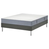 LYNGÖR Base cama con somier, Valevåg Firme/azul claro gris oscuro, 140x200 cm